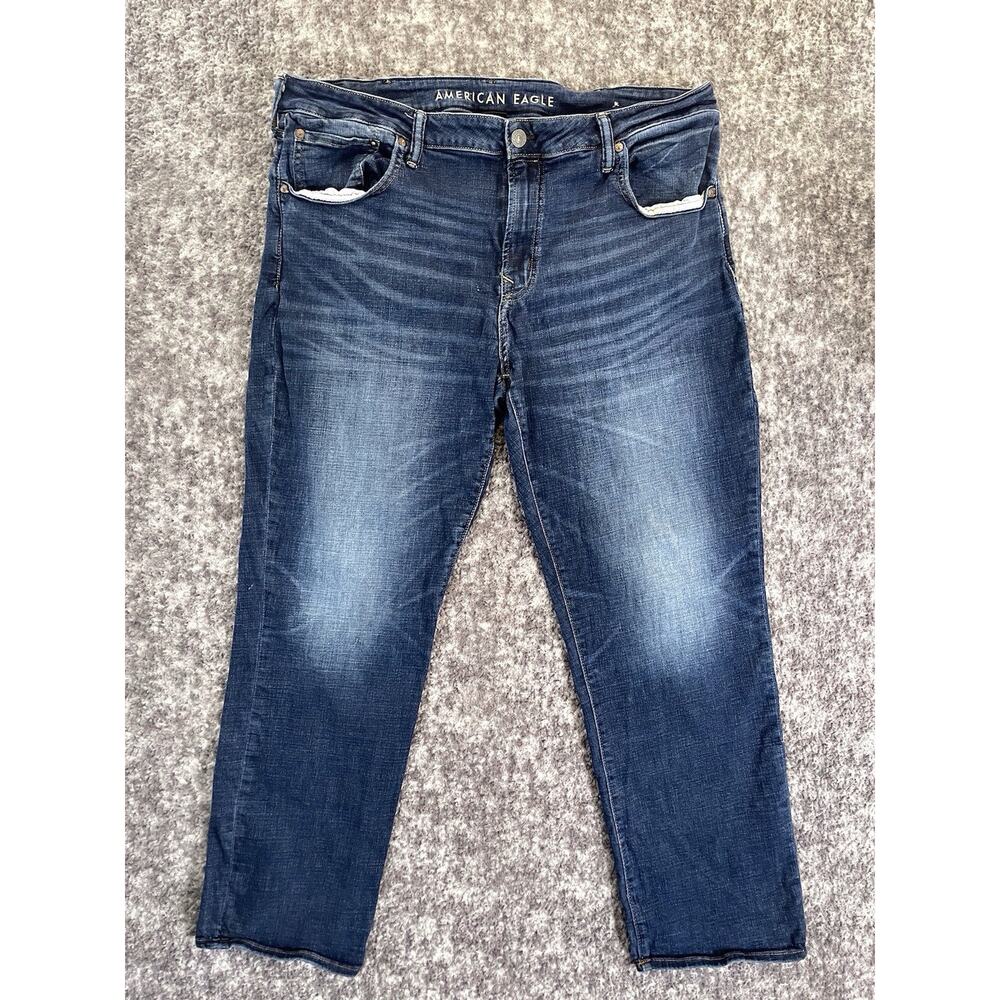 American Eagle Outfitters Mens Jeans 40x30 Dark Wash Blue Slim Straight